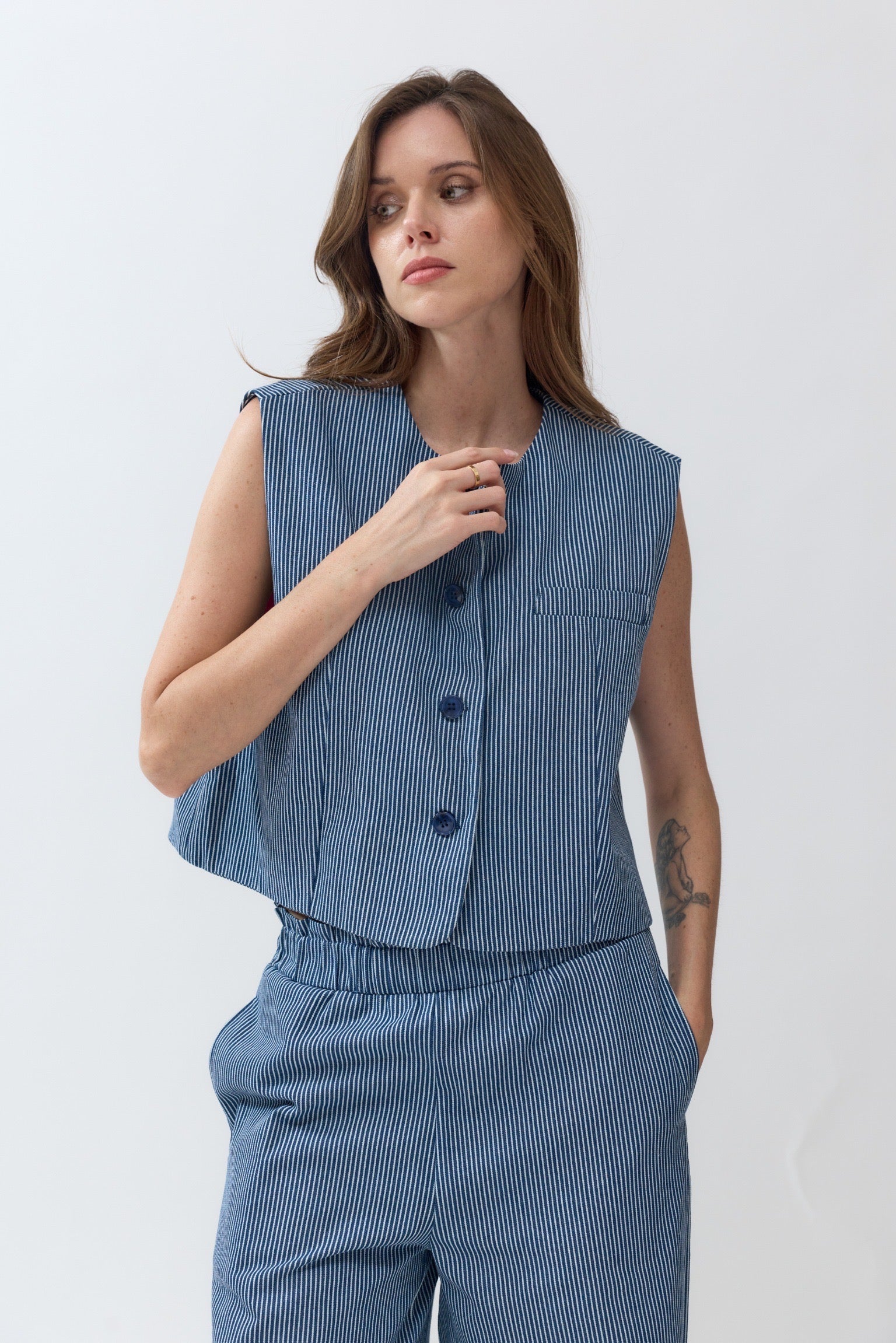 Ensemble Veste & Pantalon à Rayures | Navy