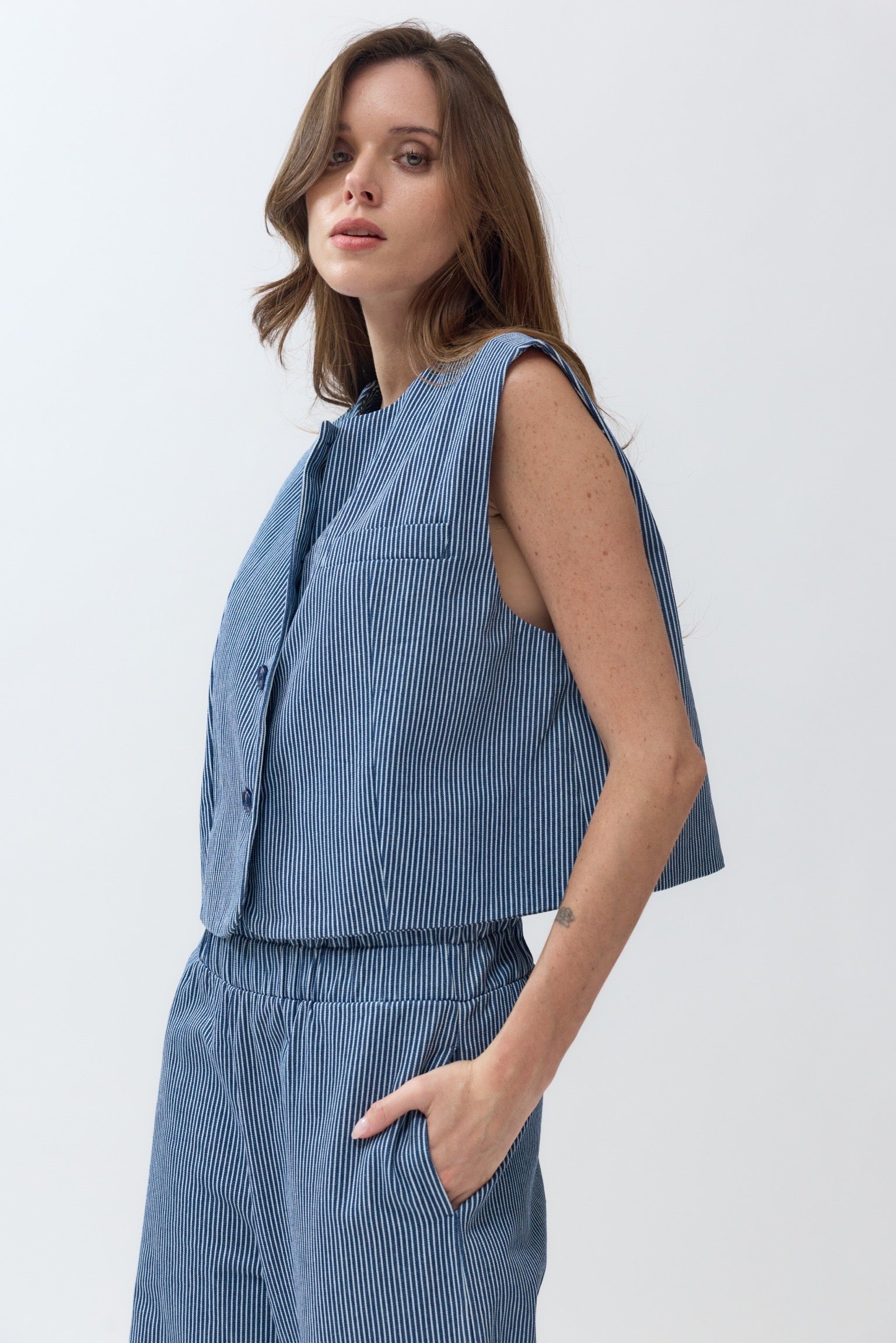 Ensemble Veste & Pantalon à Rayures | Navy