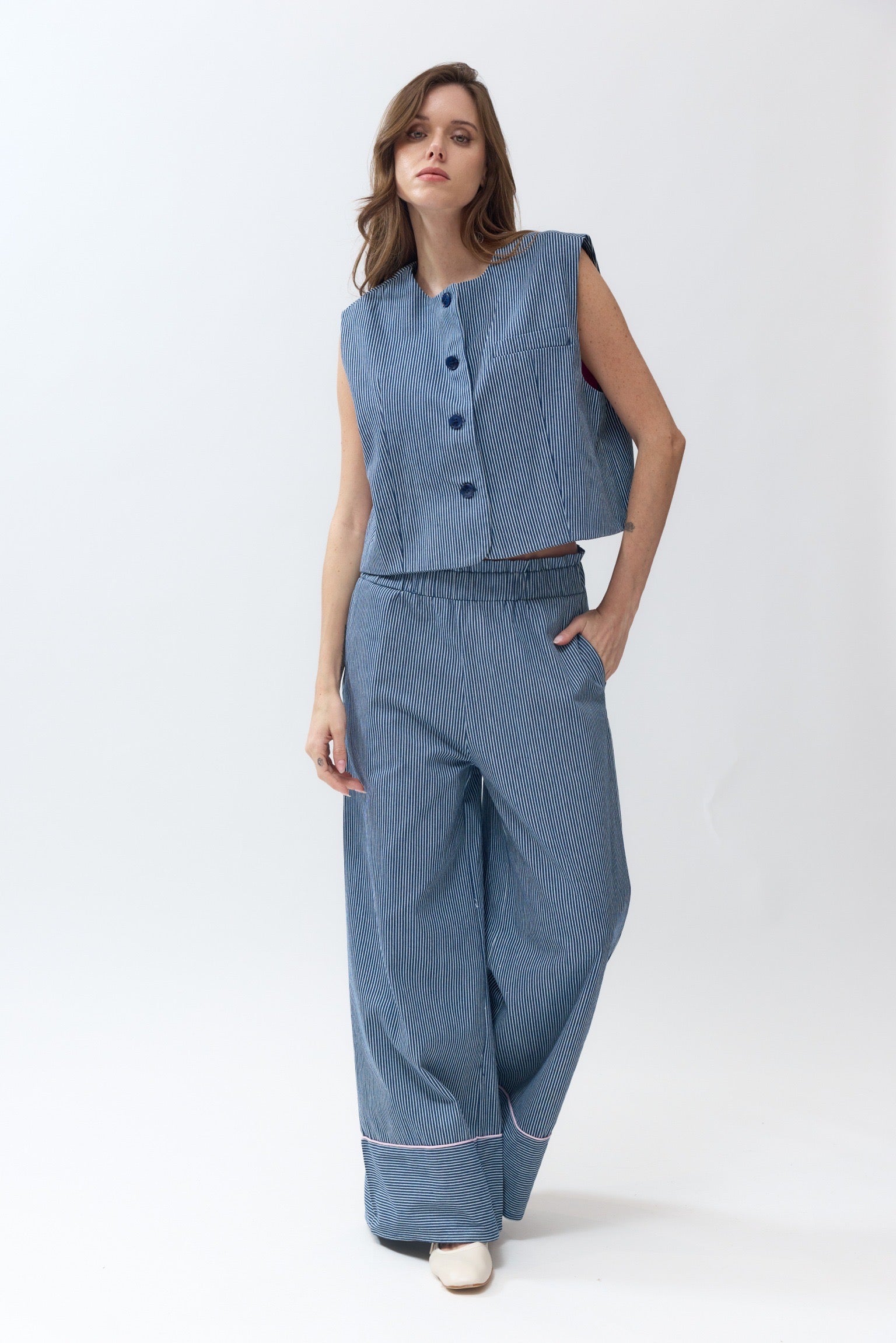 Ensemble Veste & Pantalon à Rayures | Navy
