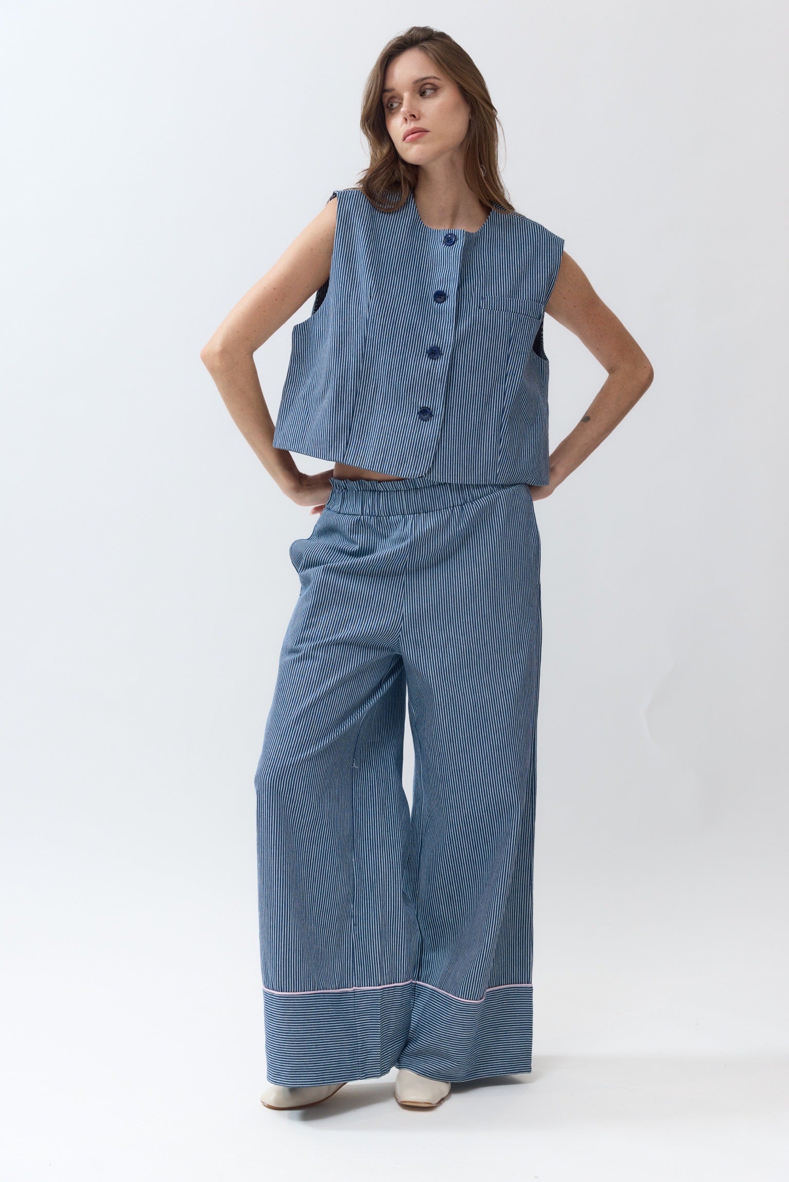 Ensemble Veste & Pantalon à Rayures | Navy