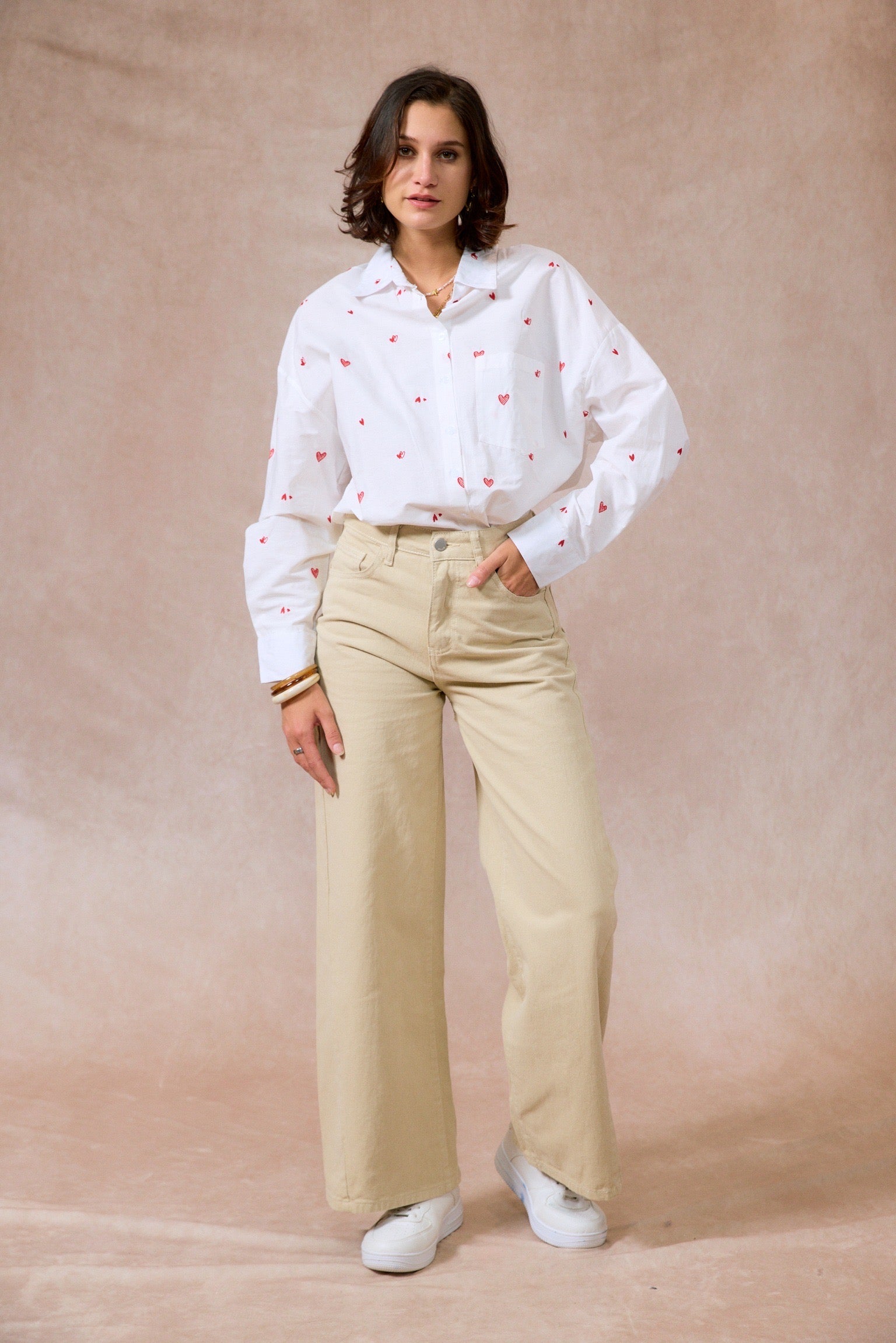 Jean Beige | Détail Poche Broderie