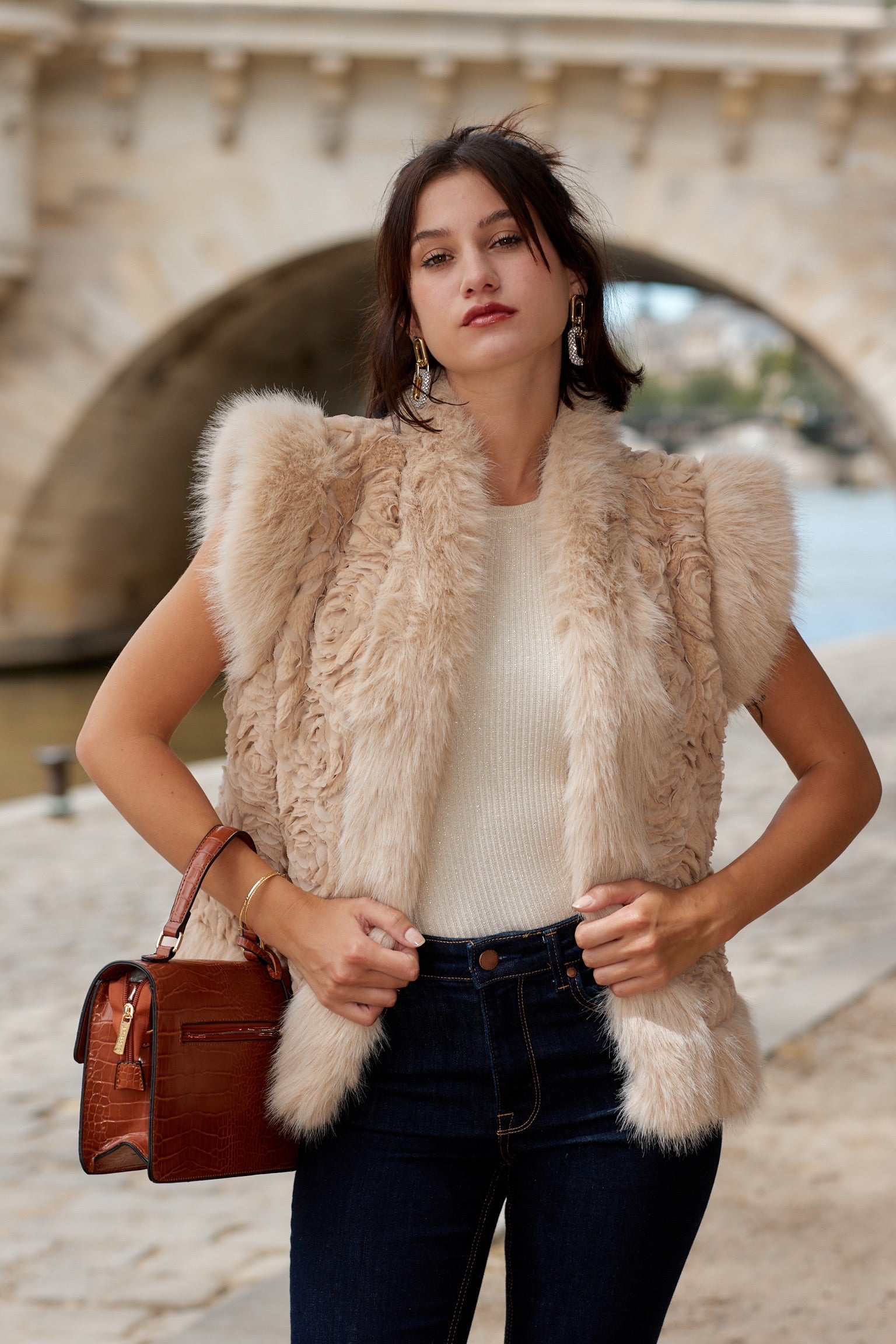 Veste Sans Manches Fourrure