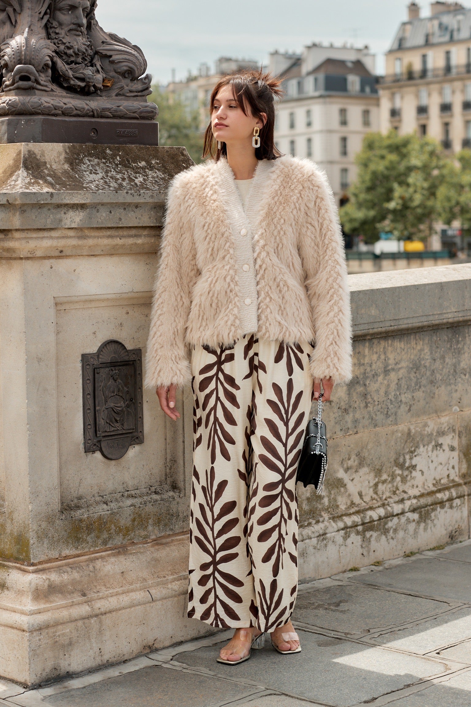 Veste Manches Longues Fourrure