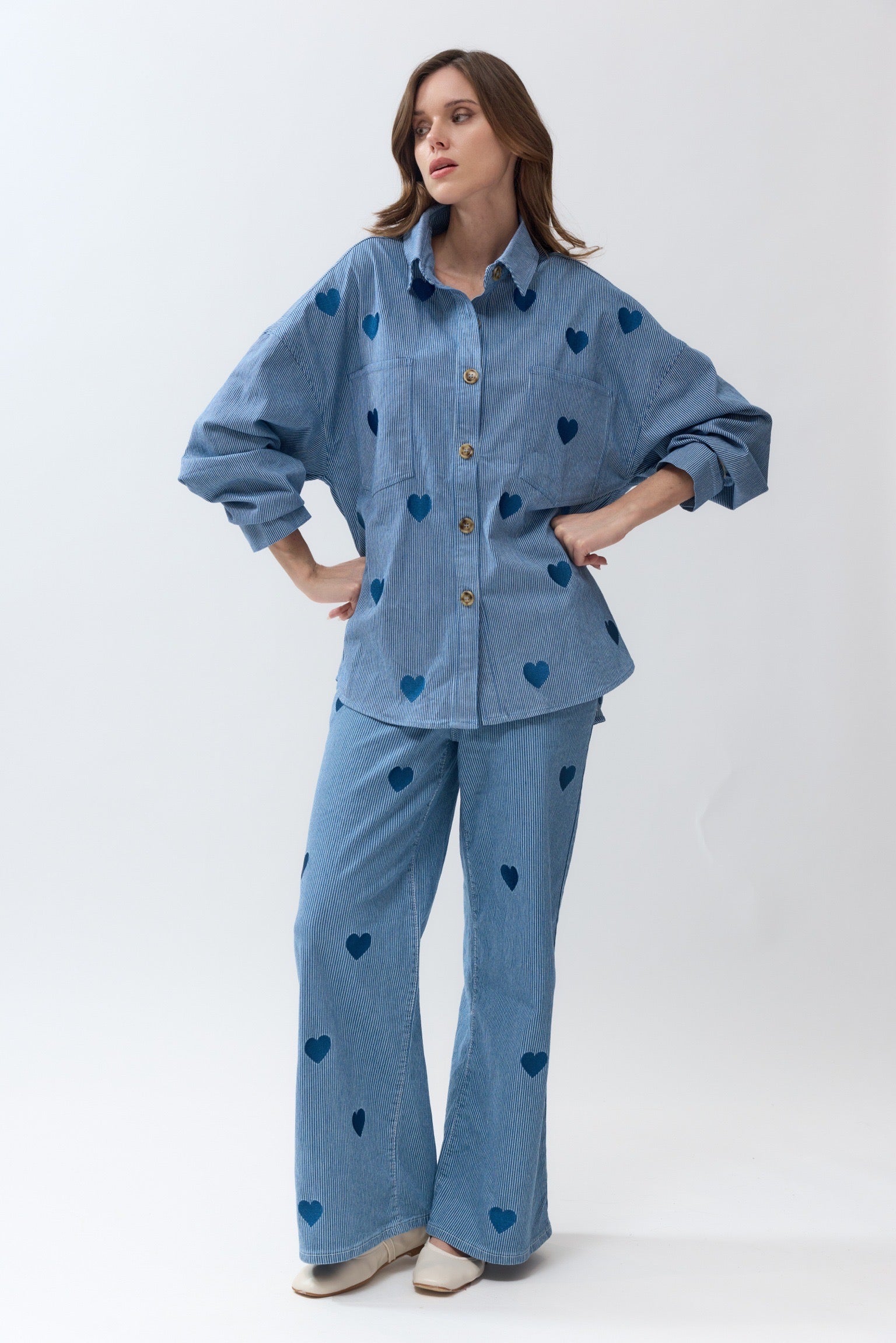 Ensemble Chemise & Pantalon | Détail Coeur