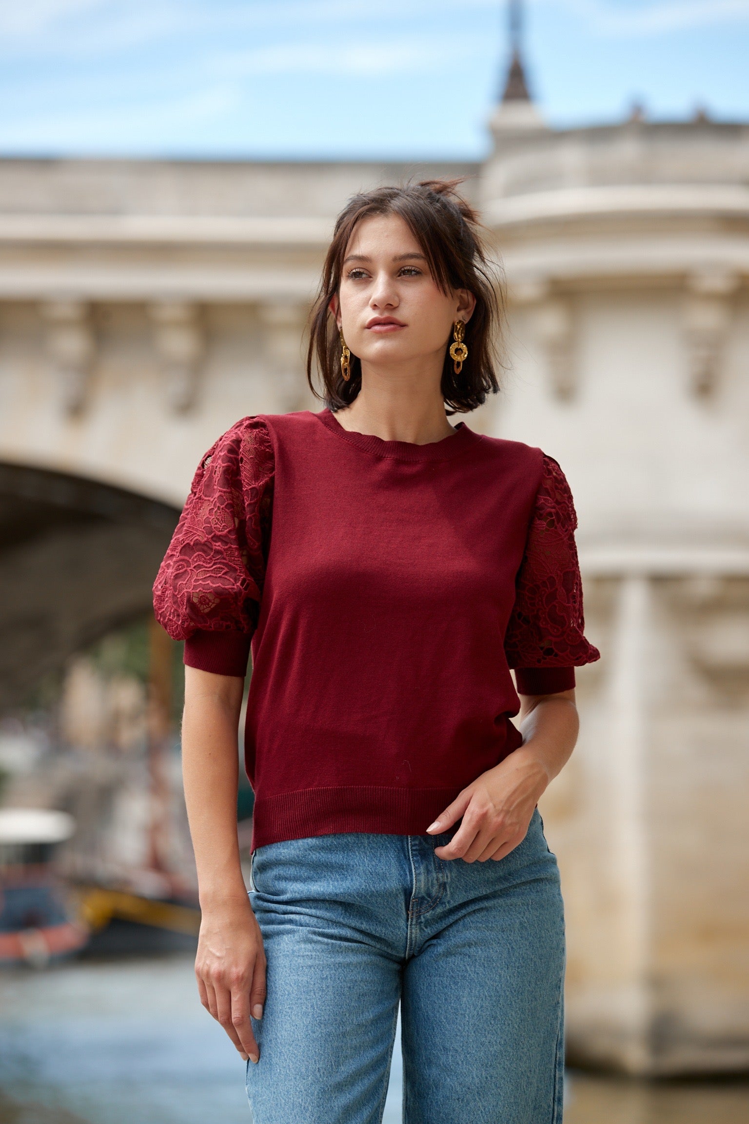 T-shirt | Manches Dentelles