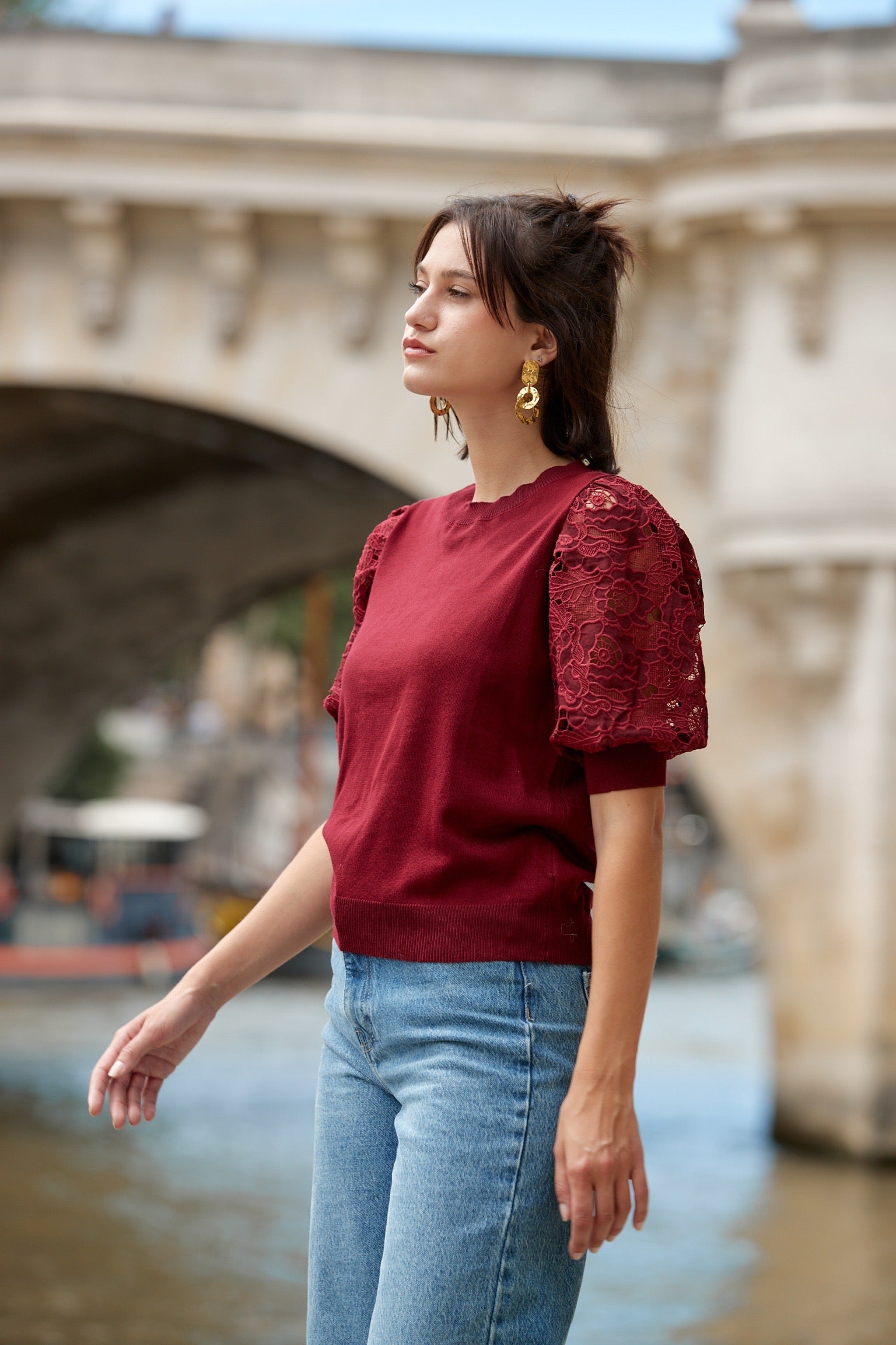 T-shirt | Manches Dentelles