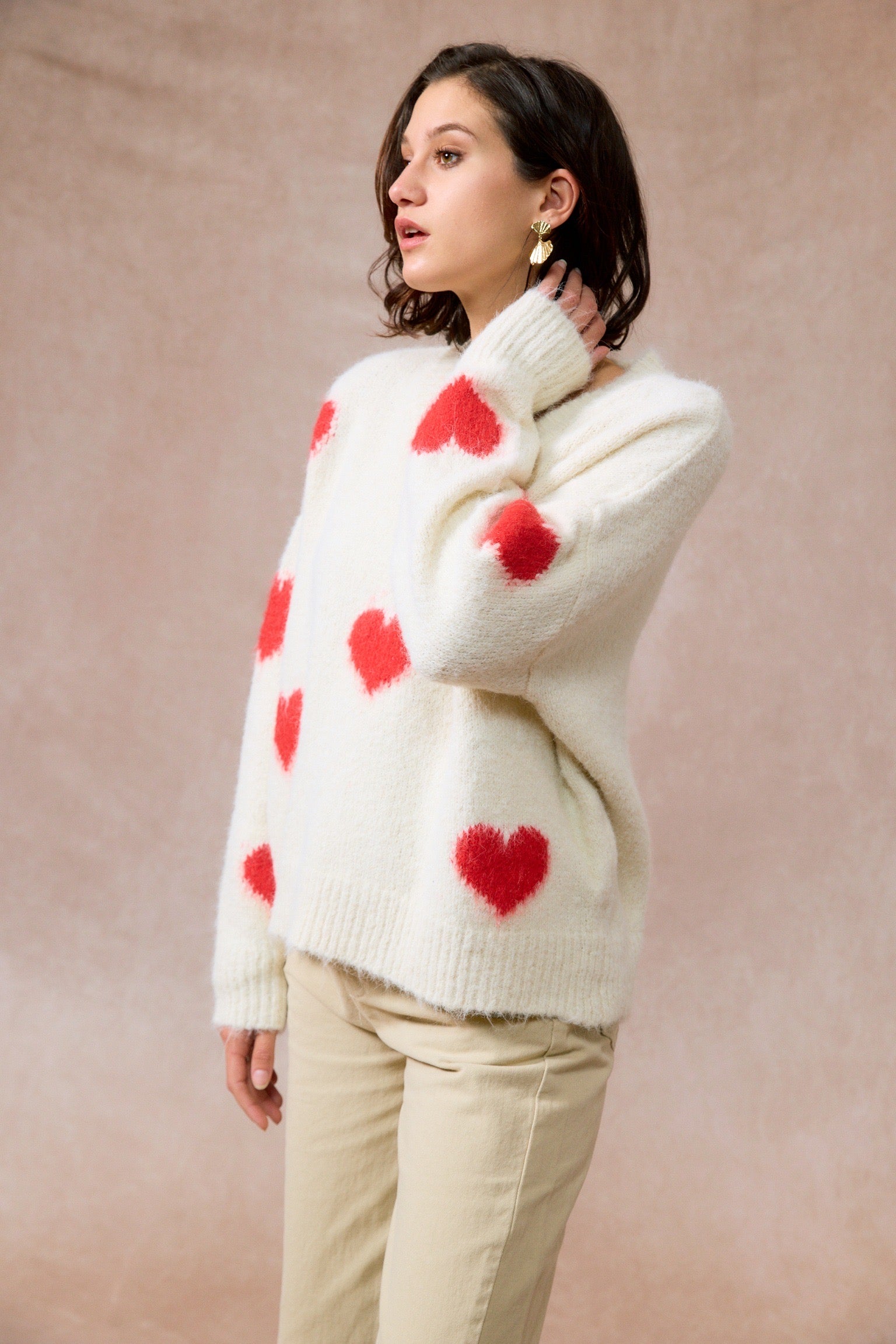 Pull Oversize | Coeurs Rouges