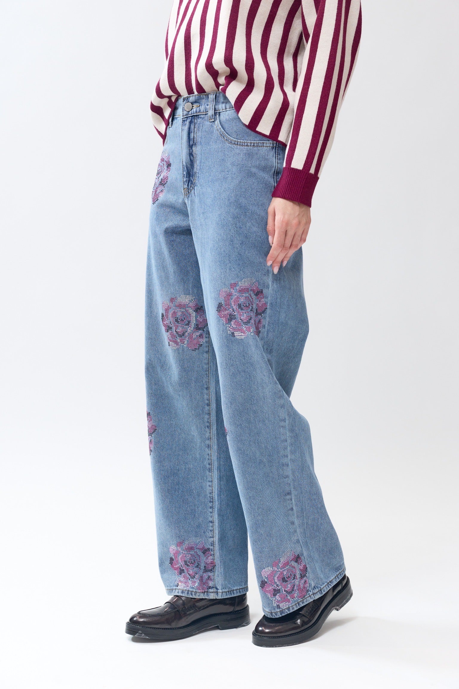 Jean Taille Haute | Détail Strass