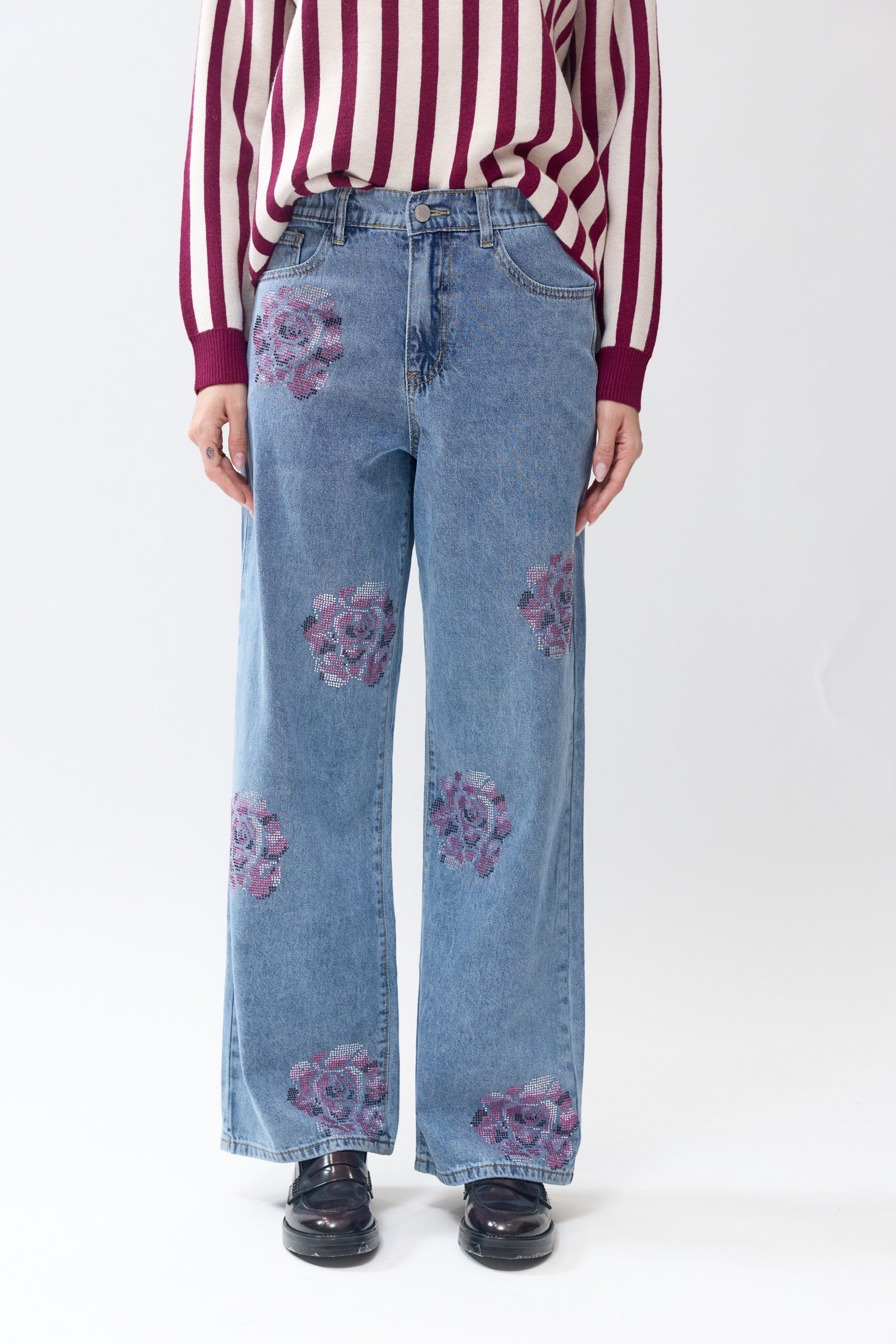 Jean Taille Haute | Détail Strass