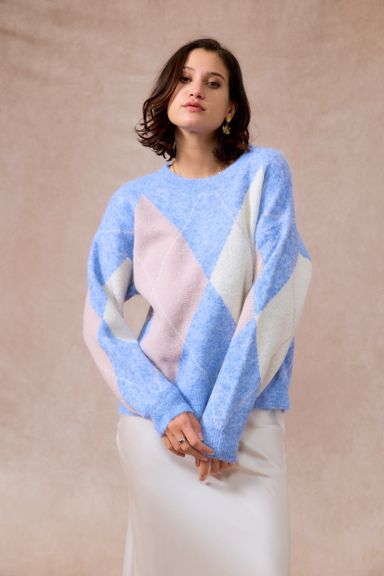 Pull Oversize | Détail Losange