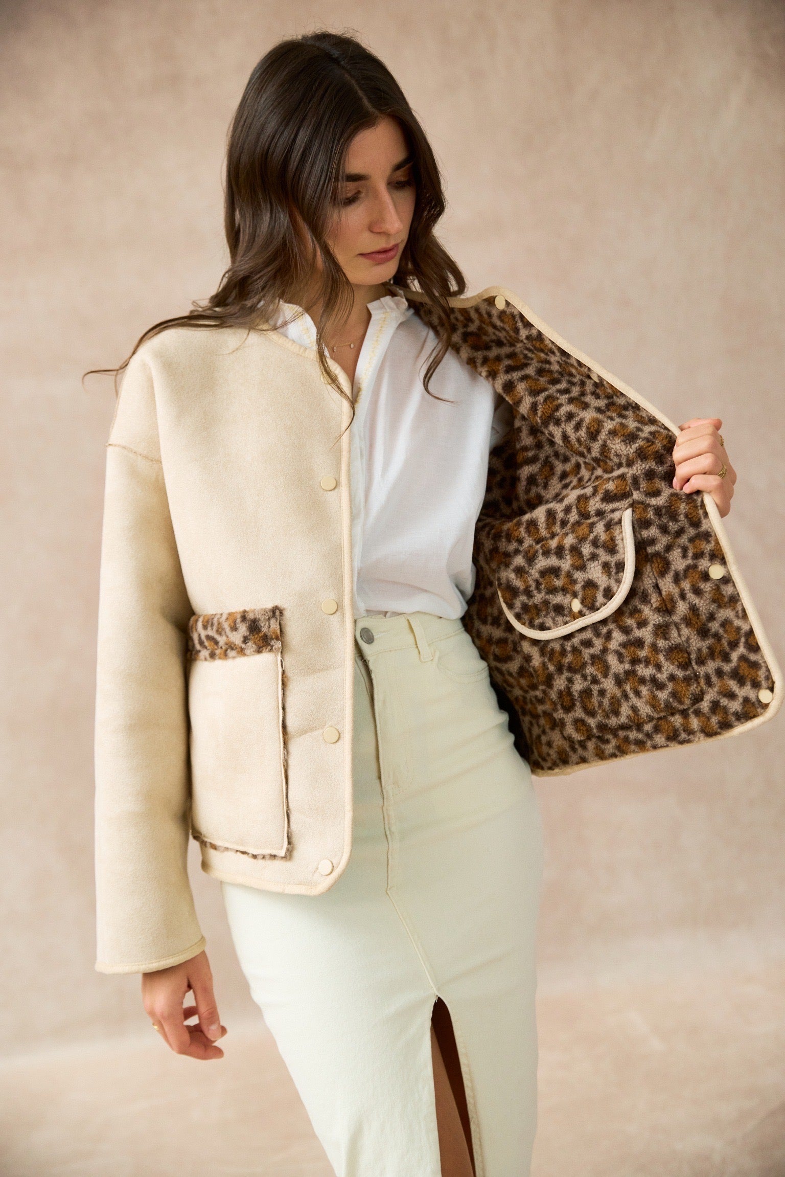 Veste Réversible | Motif Léopard