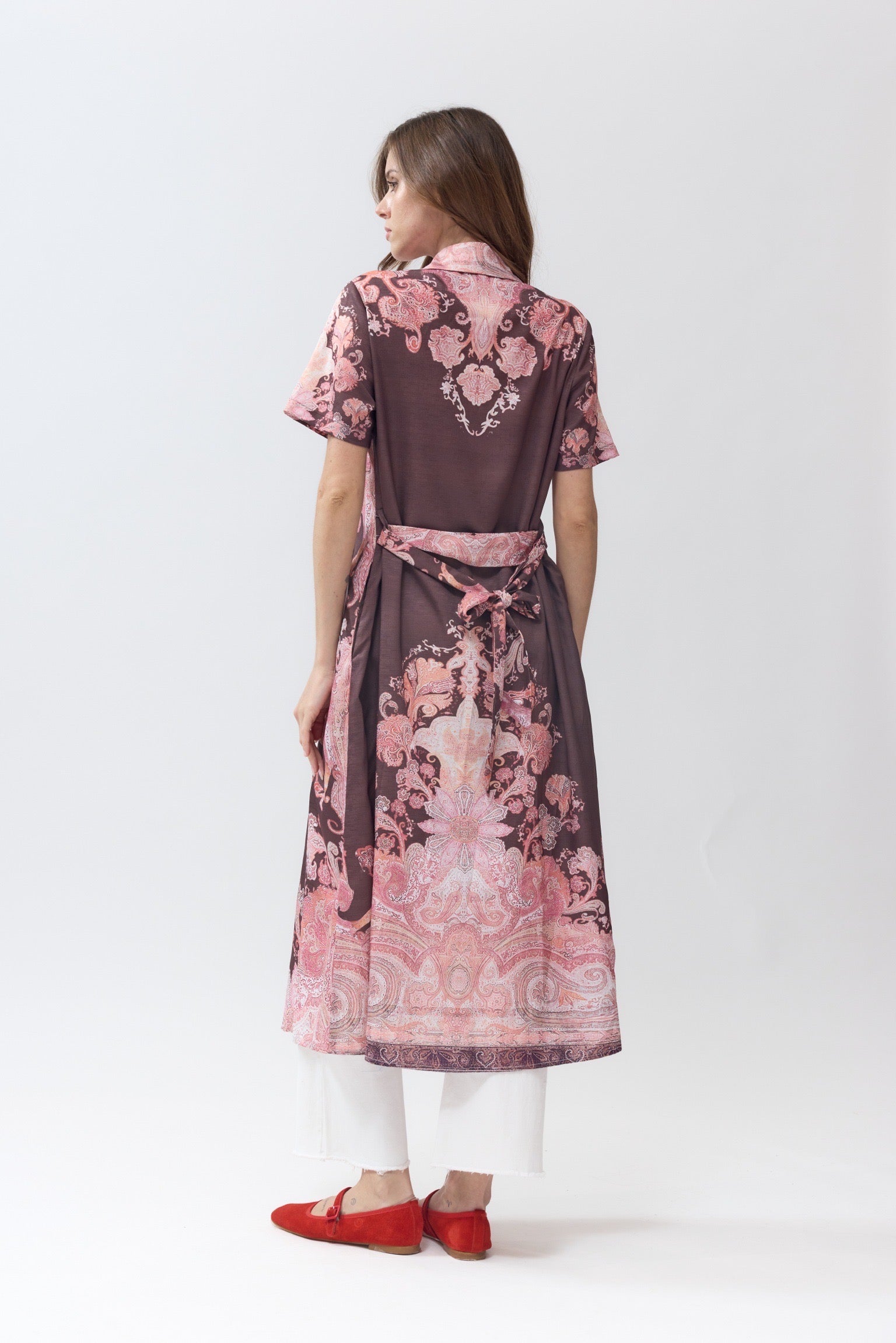 Robe Longue Fleurie | Ouverte Devant