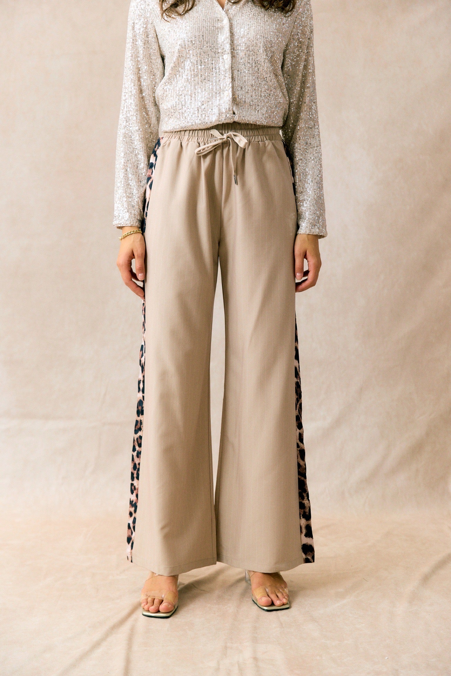 Pantalon à Rayures | Détail Léopard