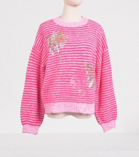 Pull à Rayures | Détail Strass