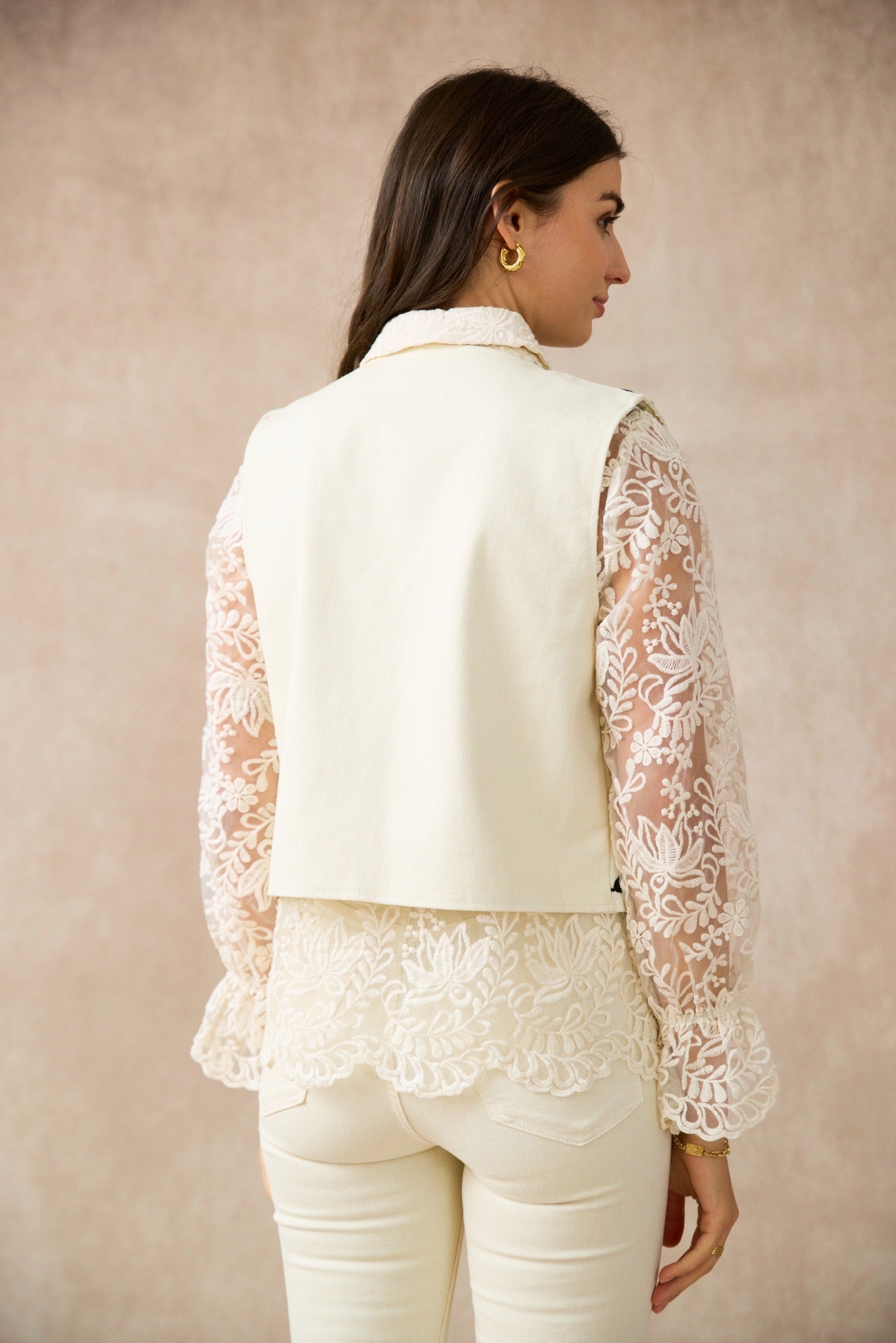 Gilet | Motif Broderie Fleurs